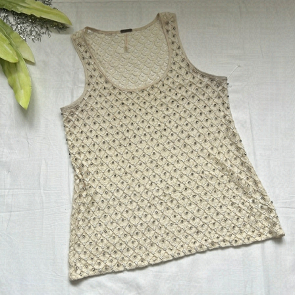 ⭐️temperance Lace Tank Top with Beads⭐️